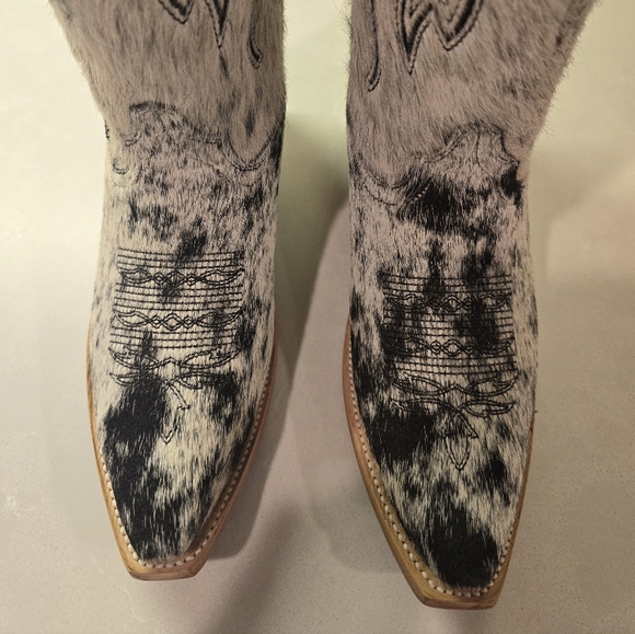 Real Cowhide Hair-on-hide Western Boots, Brand New, From Rock'em - Picture 3 of 5